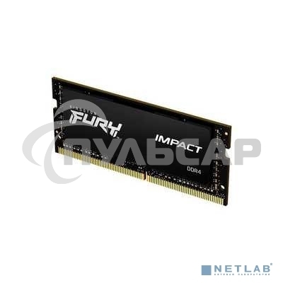 Оперативная память Kingston Fury Impact, DDR4, 8Gb (1x8Gb), 3200MHz, CL20, SO-DIMM