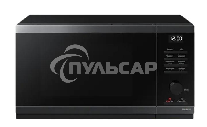 Микроволновая печь Samsung MS23DG4504AGBW черная сталь, 23 л, 800 Вт, переключатели - кнопки/поворотный механизм