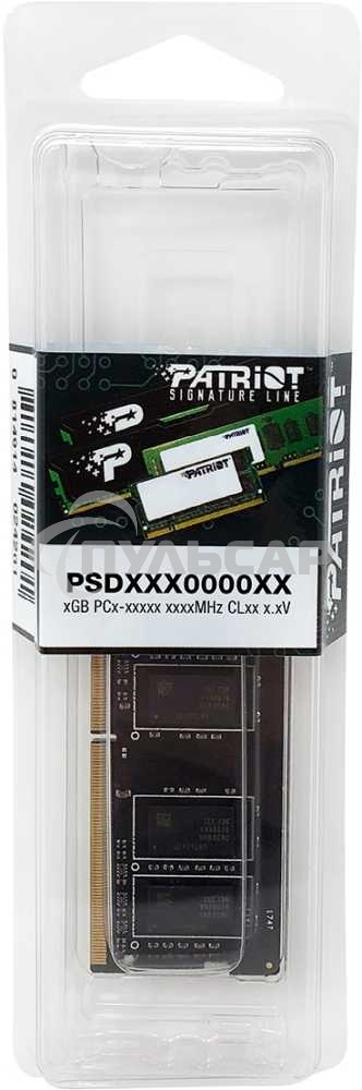 Оперативная память Patriot Signature, DDR4, 16Gb (1x16 Gb), 2400 MHz, CL17, SO-DIMM