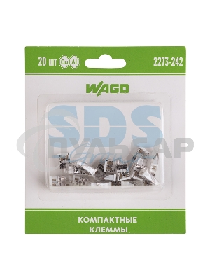 Компактная клемма 2-х проводная, 20 штук (серия 2273-242)