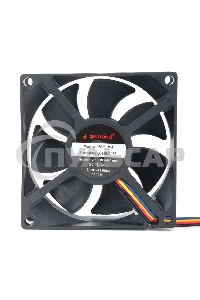 Вентилятор для корпуса Gembird 18652 черный, 80 мм, 3000 об/мин, 32 дБ, 4 pin