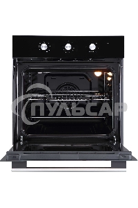 Духовой шкаф встраиваемый полноразмерный Evelux EO 620 B, 60 см, 8 режимов, 65л, черное стекло