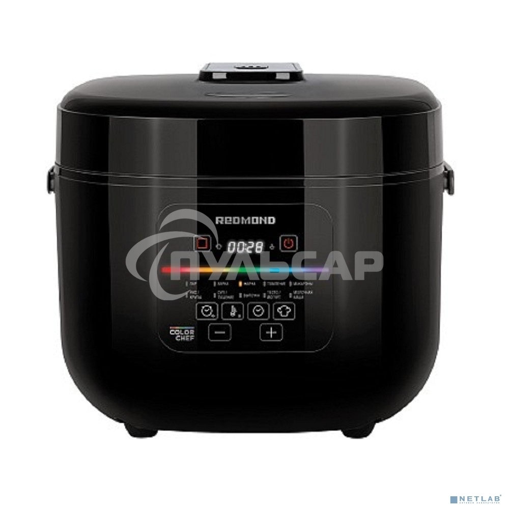 Мультиварка Redmond MC100 860 Вт, 5 л, 12 программ, черный/ металлик