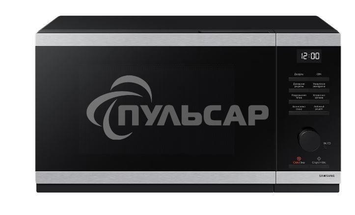 Микроволновая печь Samsung MS23DG4504ATBW нержавеющая сталь/черный, 23 л, 800 Вт, переключатели - сенсор/поворотный механизм