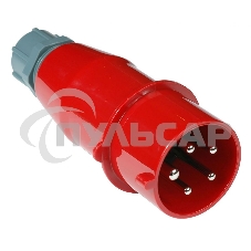 Вилка Lanmaster LAN-IEC-309-32A3P/M трехфазная папа 32A 380V разборная красная