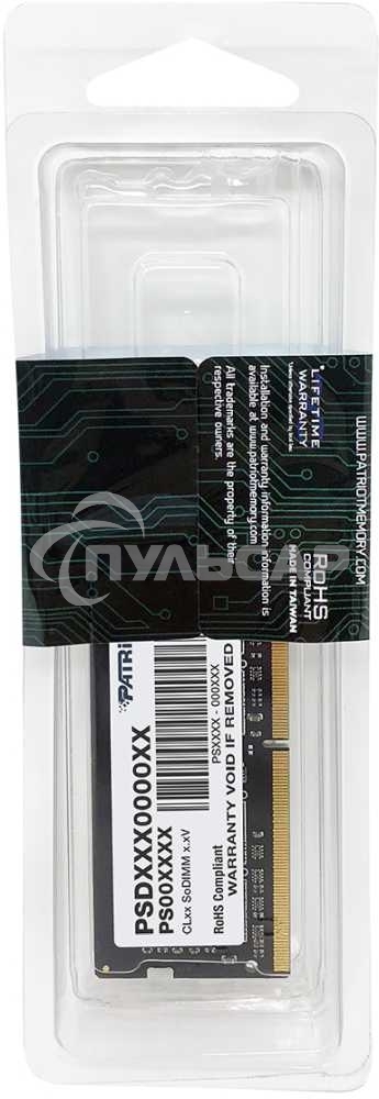 Оперативная память Patriot Signature, DDR4, 16Gb (1x16 Gb), 2400 MHz, CL17, SO-DIMM