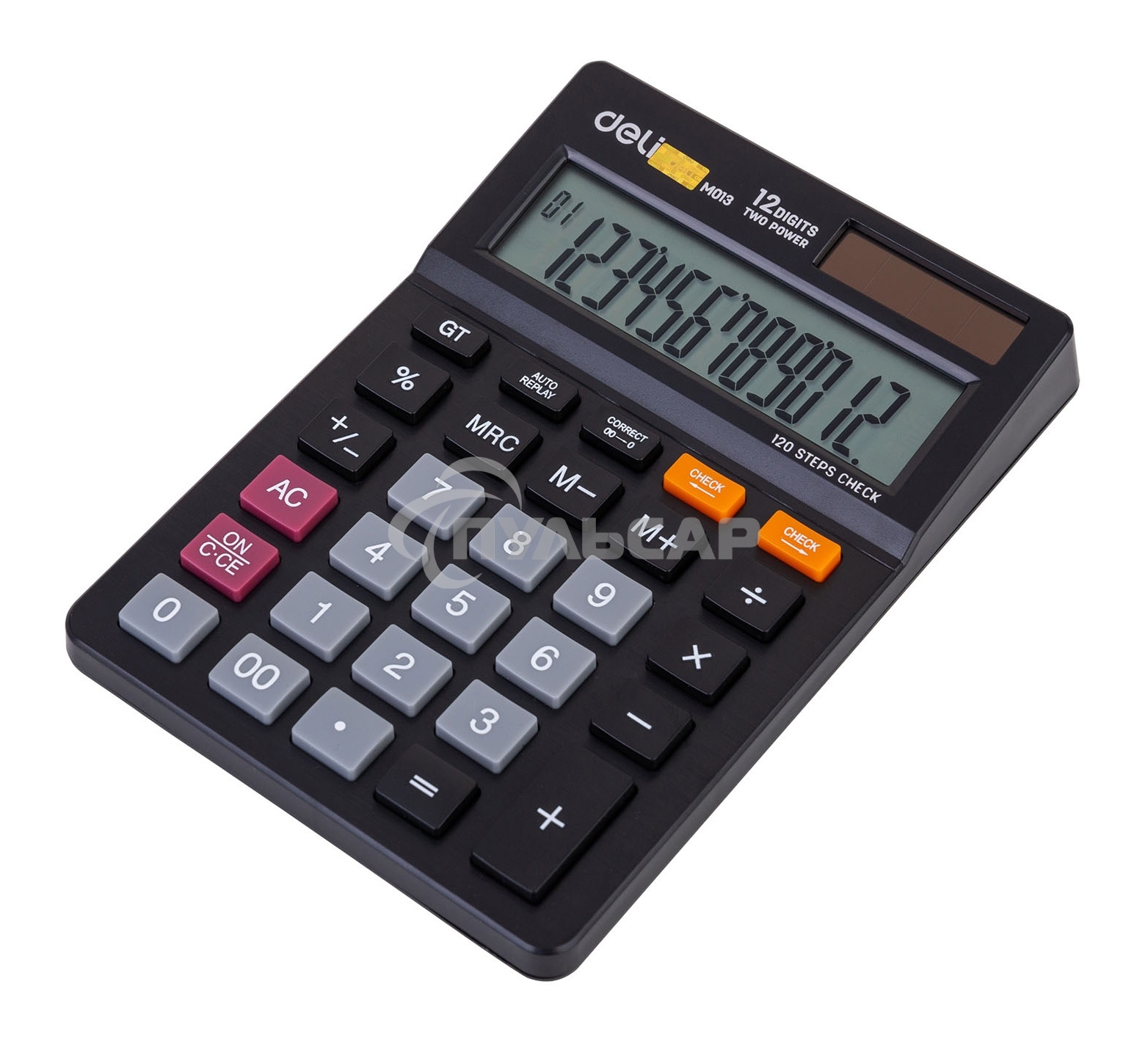 Калькулятор настольный Deli EM01320 черный 12-разр.
