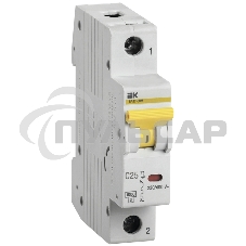Выключатель автоматический однополюсный ВА47-60M 1Р 25А 6кА С MVA31-1-025-C IEK