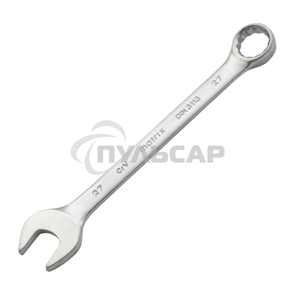 Ключ Matrix комбинированный, 27 мм, CrV, матовый хром