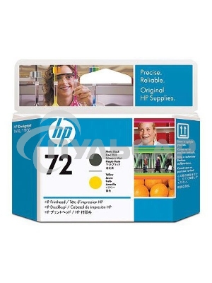 Картридж струйный HP №72 C9384A черный матовый/желтый печатающая головка для HP DJ T1100/T610