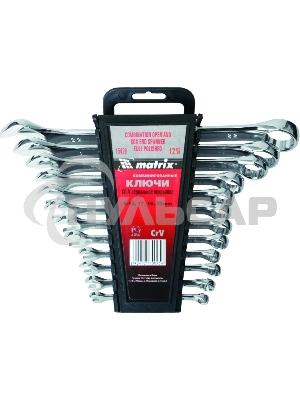 Набор комбинированных ключей Matrix (6-22 мм) 12 шт.
