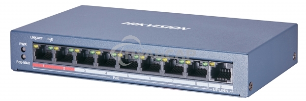 Коммутатор Hikvision DS-3E0109P-E/M(B) 9x100Mb 8PoE+ 58W неуправляемый