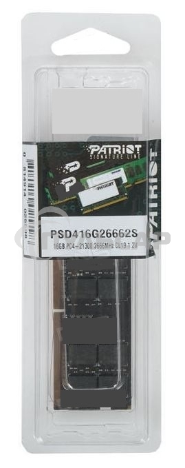 Оперативная память Patriot Signature, DDR4, 16Gb (1x16 Gb), 2666 MHz, CL19, SO-DIMM