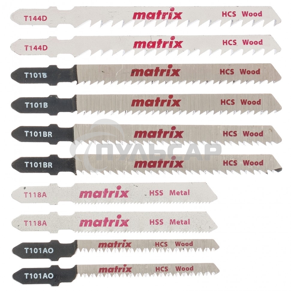 Набор полотен Matrix для электролобзика универсальный, 10 шт, T-SET1003