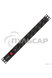 Блок розеток горизонтальный ExeGate ServerPro PDU-19H702 Al-7S-C14-SW-O, 19