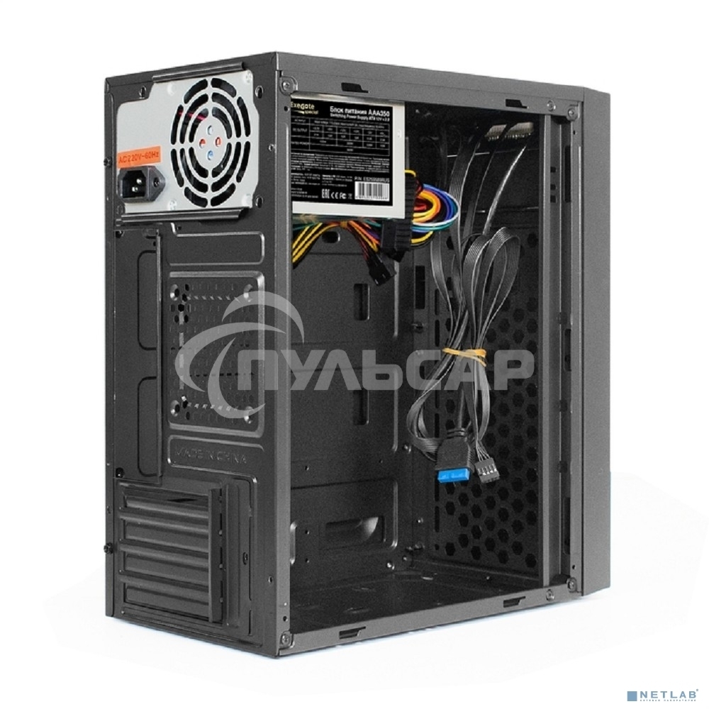Компьютерный корпус Minitower ExeGate BAA-114U2-AAA350 (mATX, БП AAA350 с вент. 8см, 1*USB+2*USB 3.0, аудио, черный)