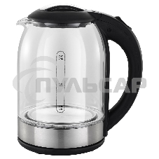 Чайник электрический Starwind SKG2051 1.8л. 1800Вт черный/серебристый (корпус: стекло)