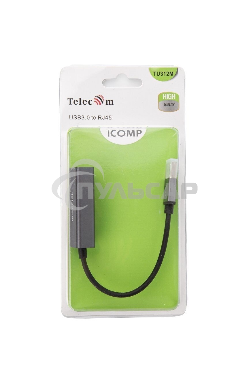 Кабель-переходник USB 3.0 (Am) --> LAN RJ-45 Ethernet 1000 Mbps, Aluminum Shell,Telecom <TU312M>