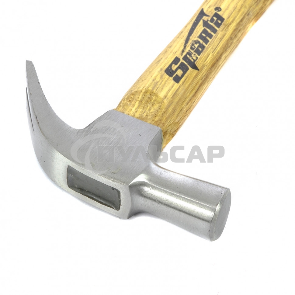 Молоток-гвоздодер, 225 г, боек 22 мм, деревянная рукоятка Sparta