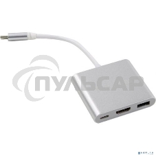 Кабель-концентратор Telecom USB3.1 TypeCm -->HDMI+USB3.0 +PD charging 4K@30Hz <TUC010>