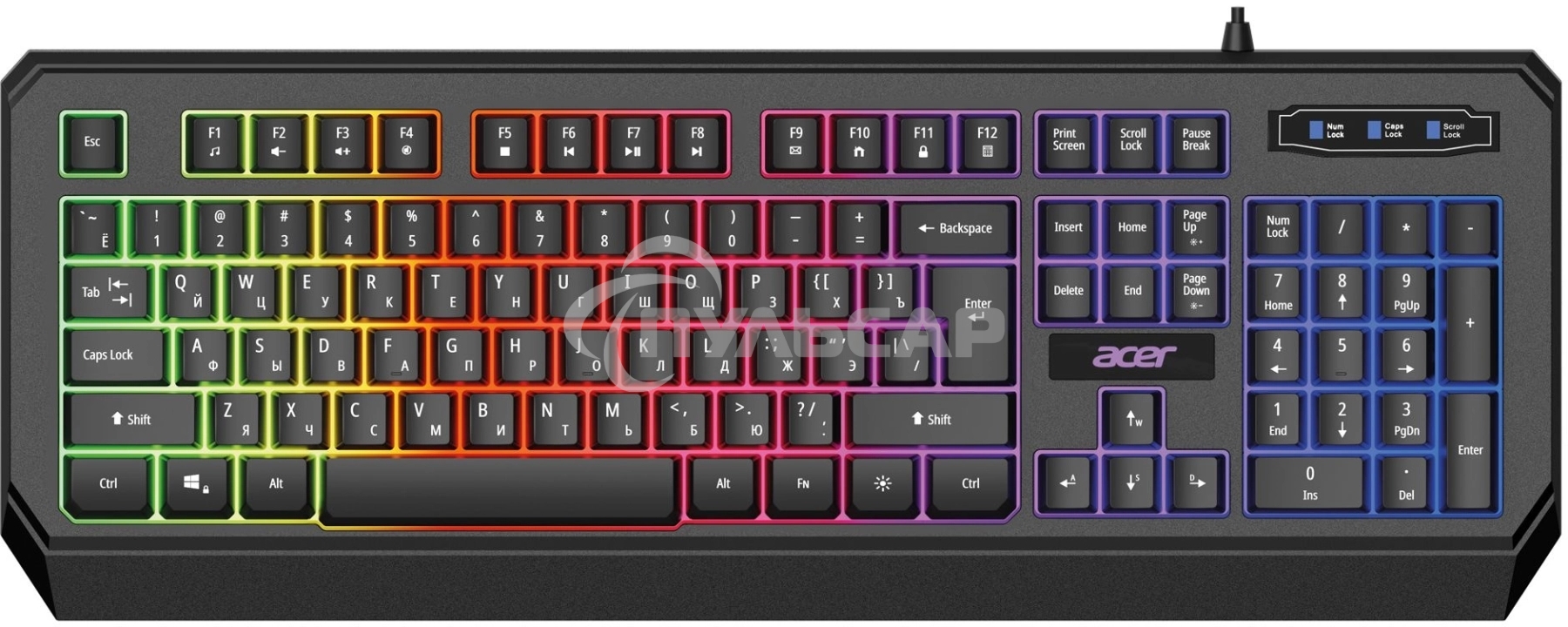 Клавиатура проводная Acer OKW300 (ZL.KBDCC.019), USB, черный