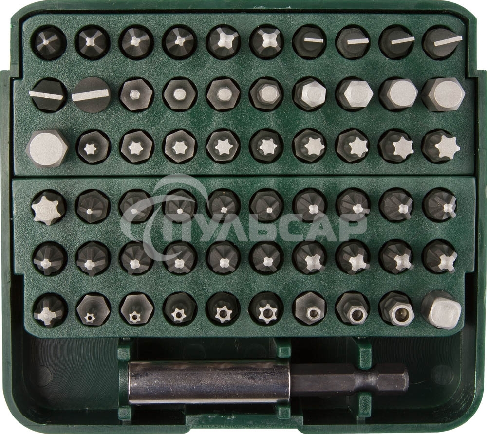 Отвертки-насадки (биты) Набор KRAFTOOL Биты с адаптером в пластиковом боксе, Cr-V, 61 предмет 26140-H61