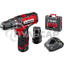 Дрель-шуруповерт ЗУБР ДШЛ-125-22, Аккумуляторная, 12В, 2 АКБ, Кейс