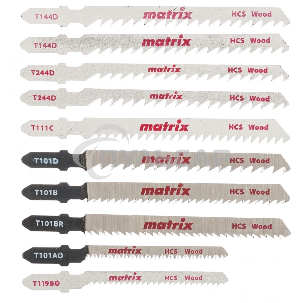 Набор полотен Matrix для электролобзика по дереву, 10 шт, T-SET1007