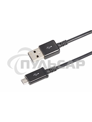 Кабель Rexant (18-4268) USB кабель microUSB длинный штекер 1М черный 