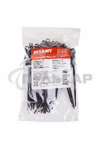 Хомут-стяжкa нейлоновая под винт Rexant 100x3,6 мм, черная, упаковка 100 шт.