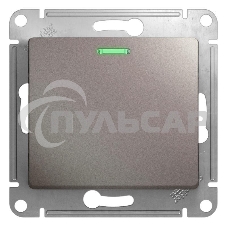 Механизм выключателя 1-кл. СП Glossa сх. 1а 10А IP20 10AX с подсветкой платина SchE GSL001213