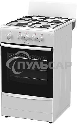 Плита газовая Darina A 3001 W белый/черный, конфорок 4 шт, духовка 50 л, 50 см x 85 см x 56 см