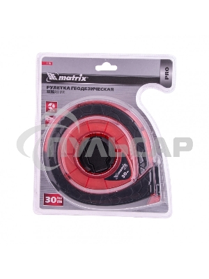 Рулетка геодезическая Matrix 30 м х 15 мм, закр. корп., фибергласс. лента, двухст. шкала, PRO