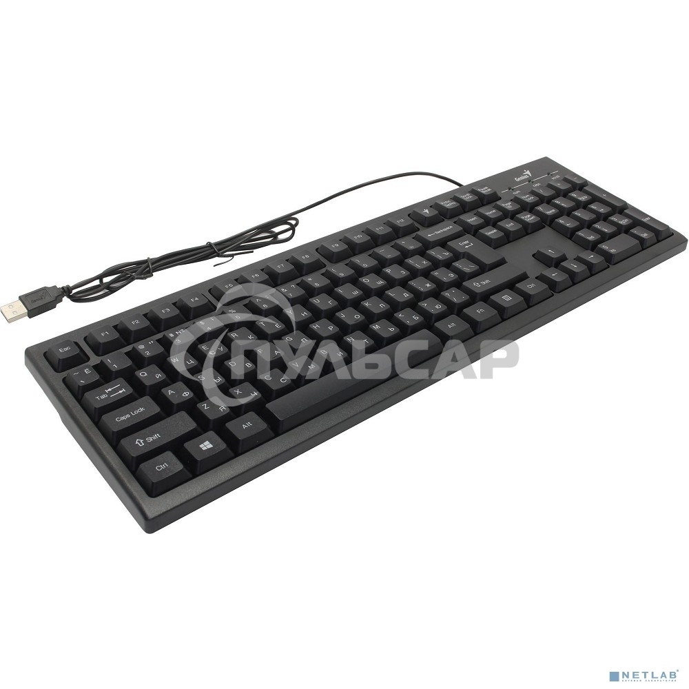 Клавиатура проводная Wired multimedia keyboard Genius SmartKB-100, USB, 104 buttons + SmartGenius button, 12 programable keys, App support, classic form, cable 1.5 m., black color