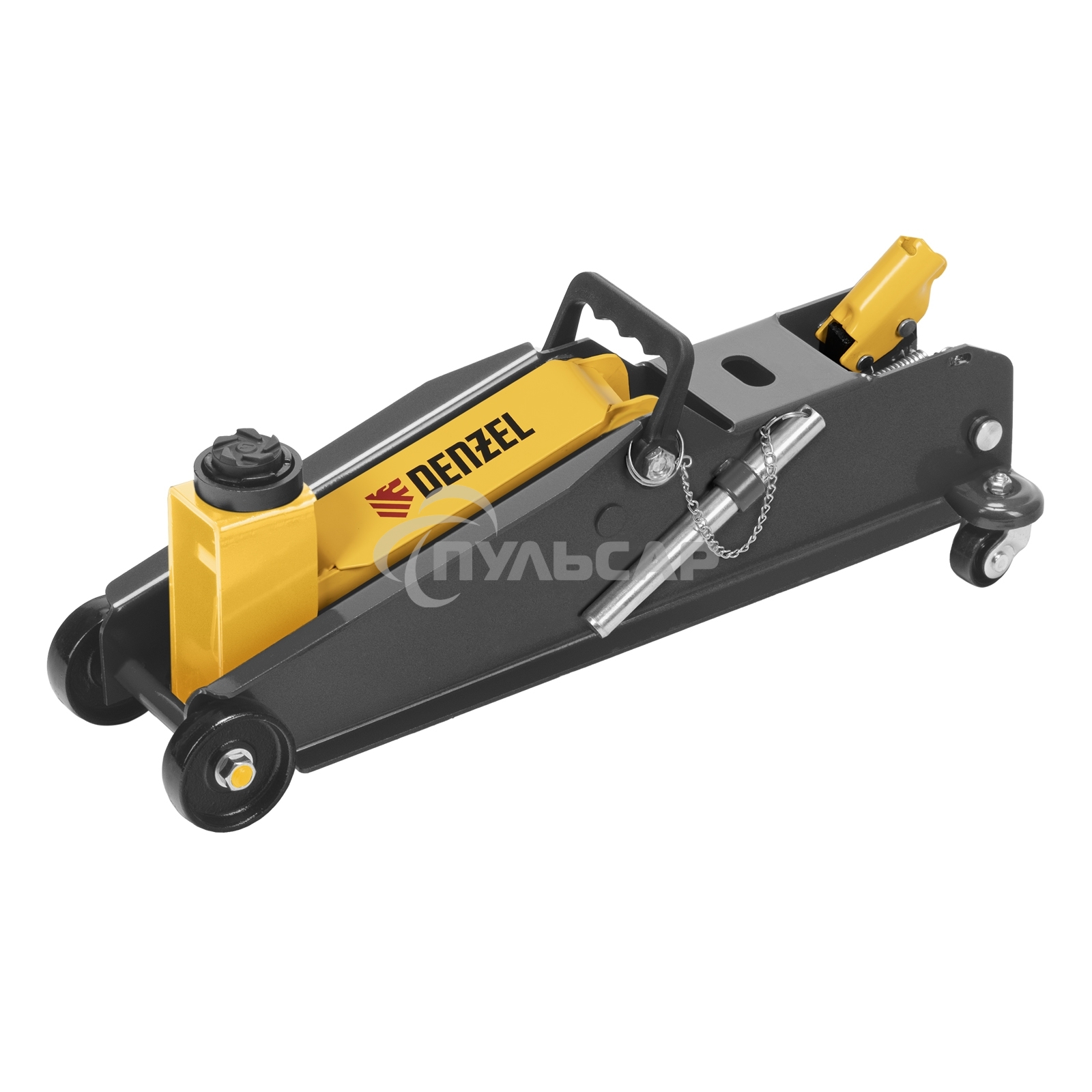 Домкрат гидравлический подкатной с фиксатором Denzel 3 т, 190-532 мм, SUV