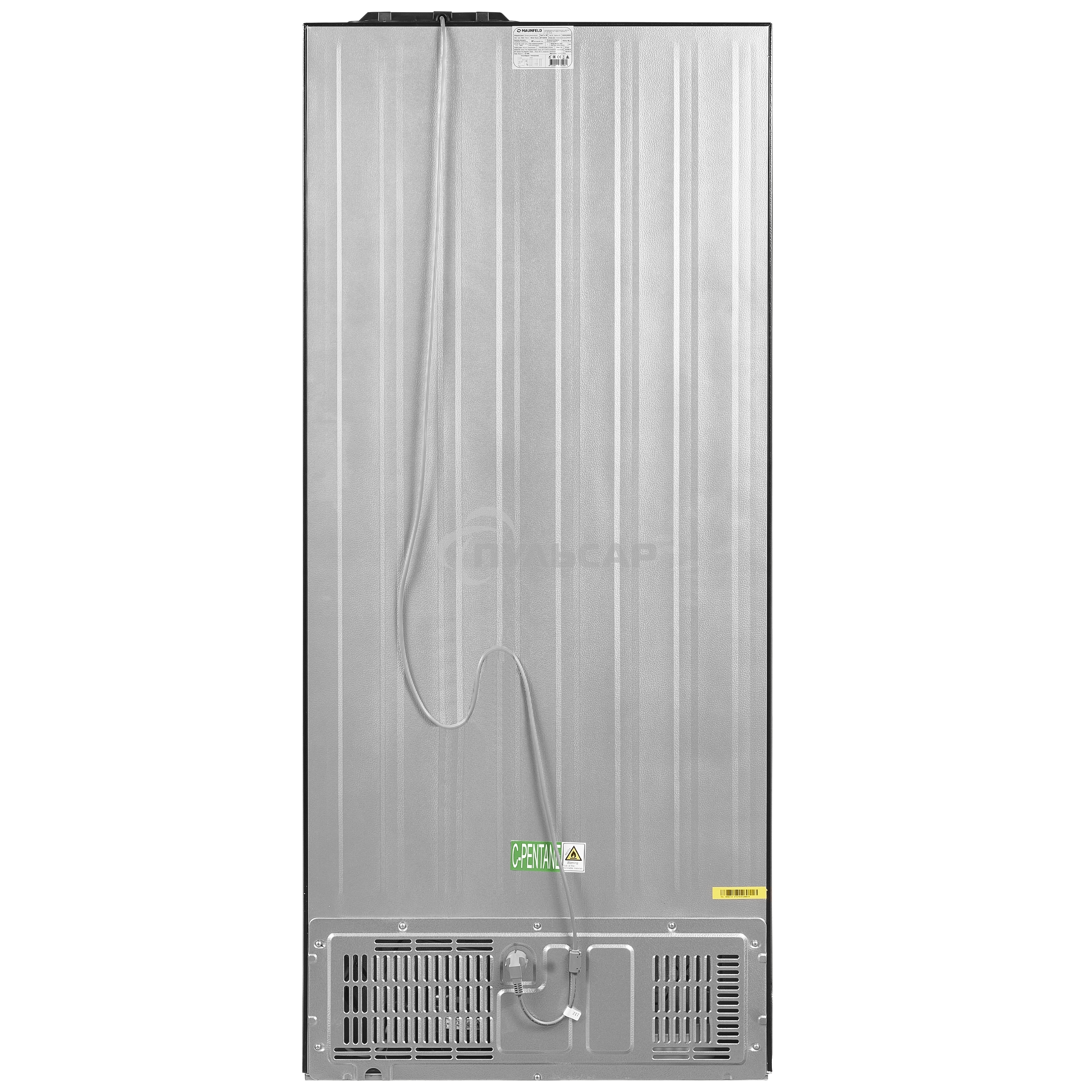 Холодильник Maunfeld MFF183NFBE черный трехкамерный инвертор 270/135л морозилка снизу, Total NoFrost, Side by Side