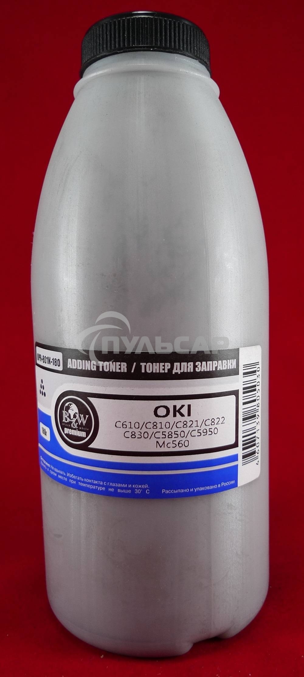 Тонер OKI C610/C810/C821/C822/C830/C5850/C5950/MC560 Black (фл., 180г) B&W Premium (Tomoegawa) - фас.России