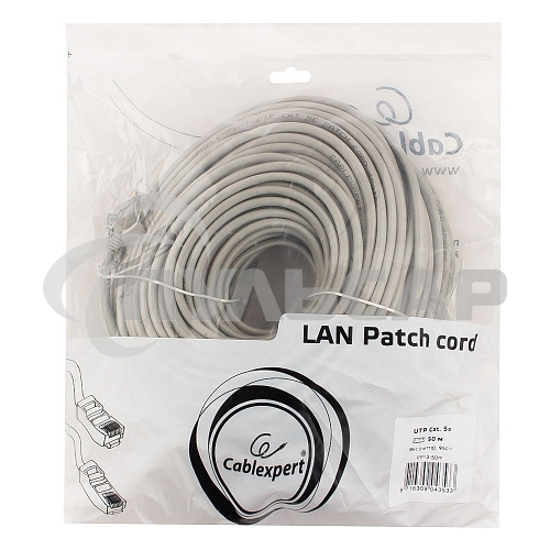Патч-корд UTP Cablexpert кат.5e, 50м, литой, многожильный (серый)