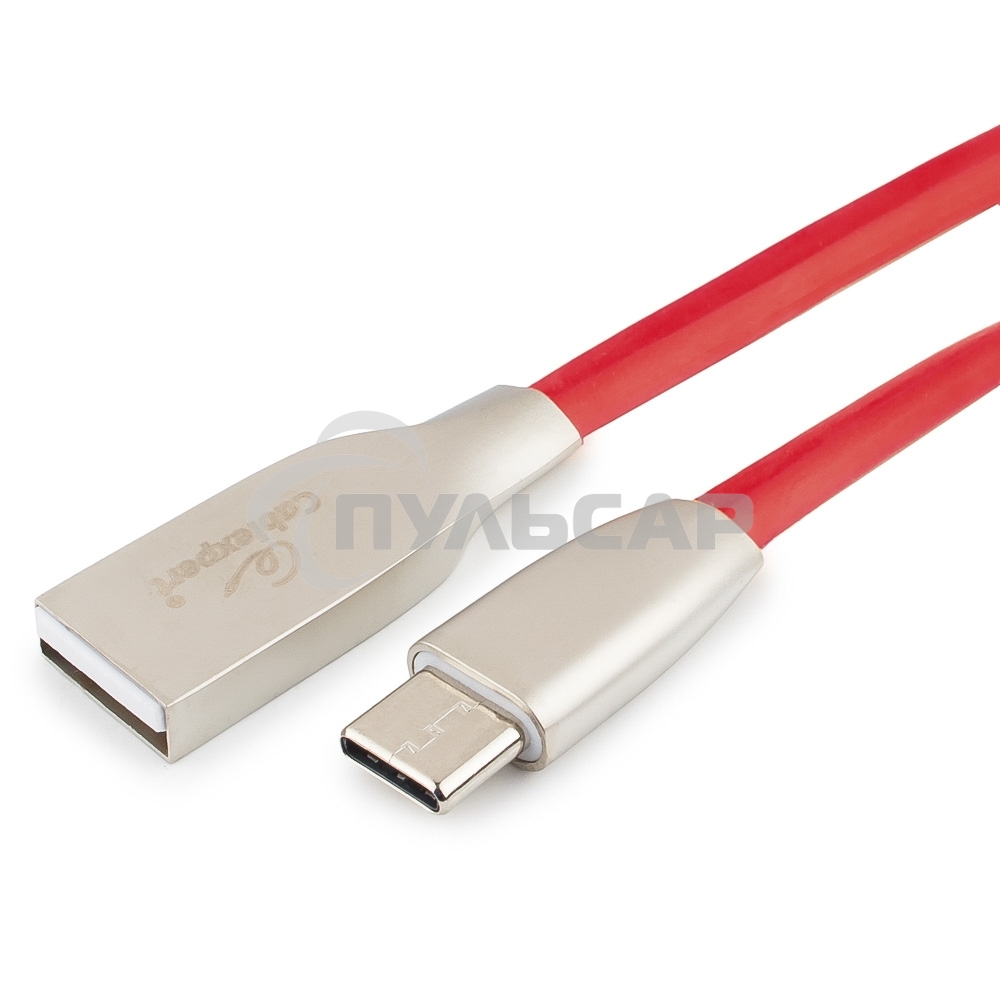 Кабель USB2.0 Cablexpert CC-G-USBC01R-3M, AM/Type-C, серия Gold, длина 3м, красный, блистер