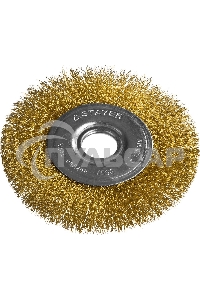 Кордщетка STAYER PROFESSIONAL 35122-125 д/УШМ витая стальная латун.проволока 0.3мм 125мм/22мм