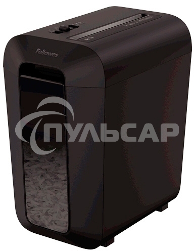 Шредер Fellowes PowerShred LX65 черный (секр.P-4)/перекрестный/10лист./22лтр./скрепки/скобы/пл.карты
