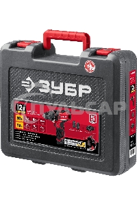 Дрель-шуруповерт ЗУБР ДШЛ-125-22, Аккумуляторная, 12В, 2 АКБ, Кейс