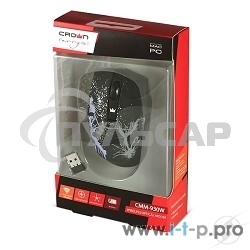 Мышь беспроводная Crown CMM-930W черный, 1600 dpi, радиоканал, USB, кнопки - 4