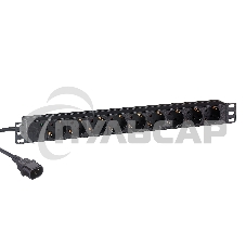 Блок розеток горизонтальный ExeGate ServerPro PDU-19H906 Al-9S-C14-2.5, 19