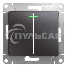 Механизм выключателя 2-кл. СП Glossa сх.5а 10А IP20 10AX с индик. графит SchE GSL001353