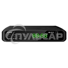 Ресивер эфирный цифровой Эфир DVB-T2 HD HD-215 пластик, дисплей DOLBY DIGITAL,