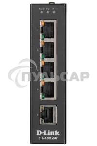 Промышленный неуправляемый коммутатор D-Link DIS-100E-5W/A1A с 5 портами 10/100Base-TX, функцией энергосбережения и поддержкой QoS