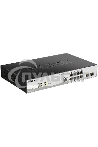 Коммутатор D-Link DGS-1210-10P/ME/B1A Управляемый 2 уровня с 8 портами 10/100/1000Base-T с поддержкой PoE и 2 портами 1000Base-X SFP
