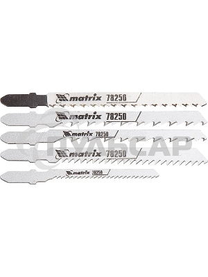 Набор полотен Matrix для электролобзика по дереву, 5шт.