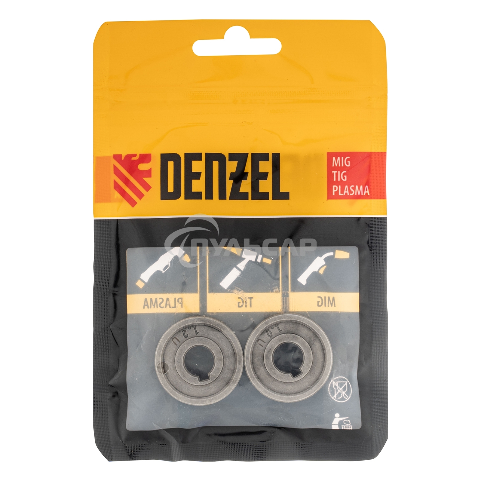 Подающий ролик, U профиль под алюминиевую проволоку 1,0-1,2 мм, 2 шт Denzel